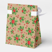 Klassieke Kerstgroene Hulst Rode Bessen Bedankdoosjes (Achterkant)