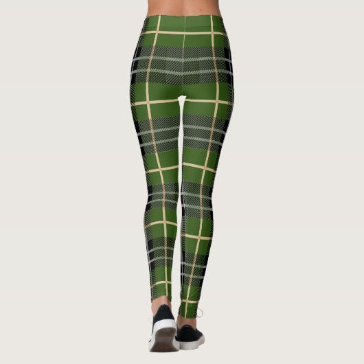 Klassieke kerstgroene speldenstang leggings (Achterkant)