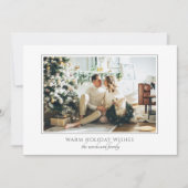 Klassieke kerstgroet met familiefoto feestdagenkaart (Voorkant)