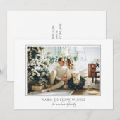 Klassieke kerstgroet met familiefoto feestdagenkaart (Voorkant / Achterkant)