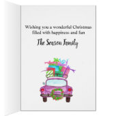 Klassieke kerstgroet waterverf auto (Binnen (Rechts))