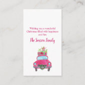 Klassieke kerstgroet waterverf auto informatiekaartje (Achterkant)