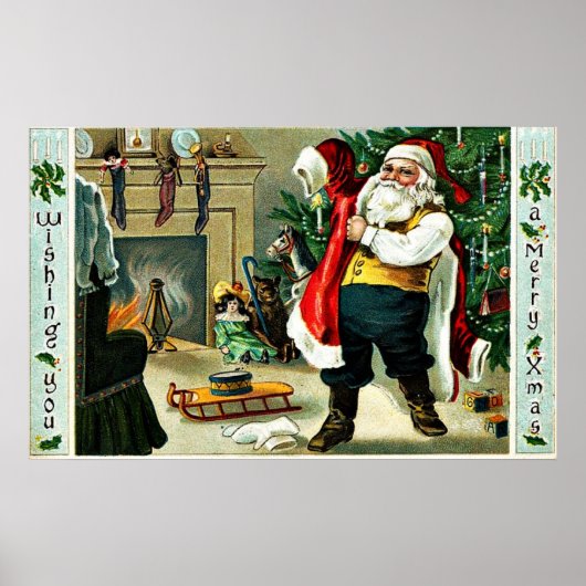 Klassieke kerstgroeten poster (Voorkant)