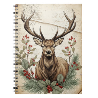 Klassieke Kerstherten Decoupage Kunst Notitieboek
