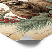 Klassieke Kerstherten Decoupage Kunst Poster (Hoek)