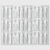 Klassieke kerstinpakpapier met architectuur cadeaupapier (Vlak)