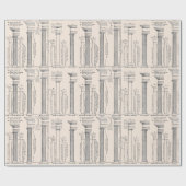 Klassieke kerstinpakpapier met architectuur cadeaupapier (Vlak)