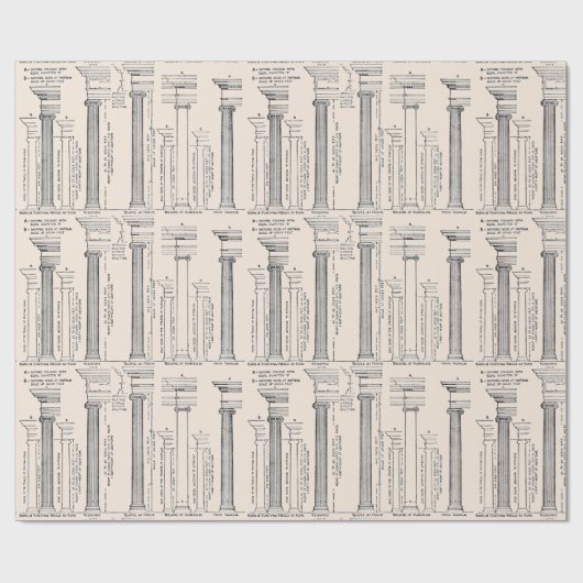 Klassieke kerstinpakpapier met architectuur cadeaupapier (Vlak)