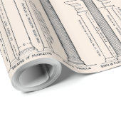 Klassieke kerstinpakpapier met architectuur cadeaupapier (Rol Hoek)