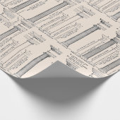 Klassieke kerstinpakpapier met architectuur cadeaupapier (Hoek)