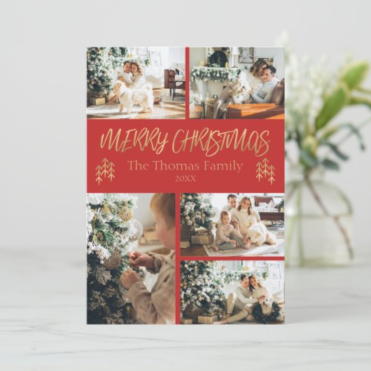 Klassieke kerstkaart (Staand voorkant)