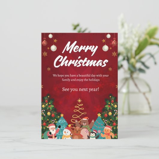 Klassieke kerstkaart (Staand voorkant)