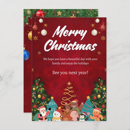 Klassieke kerstkaart (Voorkant / Achterkant)