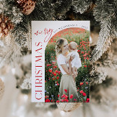 Klassieke Kerstkaart met Gebogen Foto Kaart