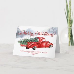 Klassieke Kerstkaart met Rode Vouwkaart en Afbeeld