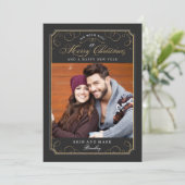 Klassieke kerstkaart met schuifwiel / feestelijke (Staand voorkant)