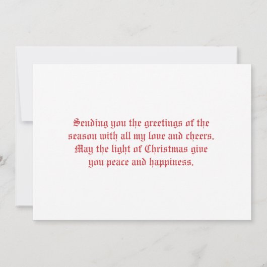 Klassieke kerstkaarten voor de kerk op een witte k feestdagenkaart (Achterkant)