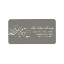 Klassieke kerstkalligrafiefilter etiket