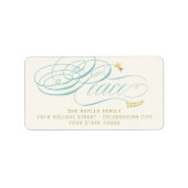 Klassieke kerstkalligrafiefilter etiket (Voorkant)