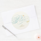 Klassieke kerstkalligrafiefilter ronde sticker (Envelop)