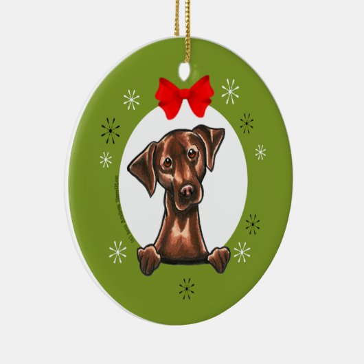 Klassieke kerstkast met chocolade Lab Labrador Ret Keramisch Ornament (Rechts)