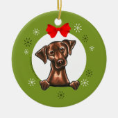 Klassieke kerstkast met chocolade Lab Labrador Ret Keramisch Ornament (Voorkant)