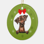 Klassieke kerstkast met chocolade Lab Labrador Ret Keramisch Ornament (Links)
