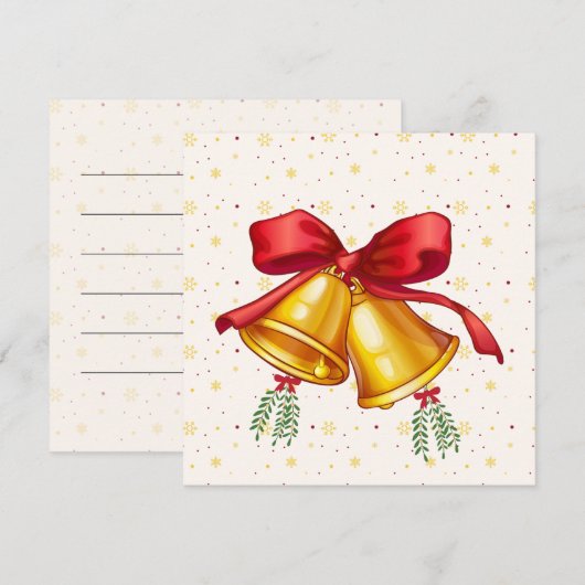Klassieke Kerstklokken Kerstkaart (Voorkant / Achterkant)
