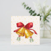 Klassieke Kerstklokken Kerstkaart (Staand voorkant)