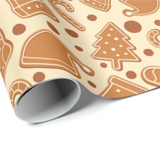Klassieke Kerstkoekjes Gingerbread Naadloos Cadeaupapier (Rol Hoek)