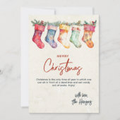 Klassieke Kerstkousen Custom Christmas Feestdagenkaart (Voorkant)