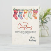 Klassieke Kerstkousen Custom Christmas Feestdagenkaart (Staand voorkant)