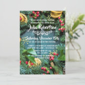 Klassieke Kerstkrans Bruids Douche Uitnodiging (Staand voorkant)