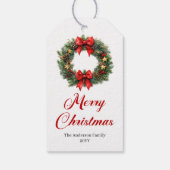 Klassieke Kerstkrans Gepersonaliseerde Gift Tags Cadeaulabel (Achterkant)