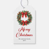 Klassieke Kerstkrans Kerstcadeautags Cadeaulabel (Voorkant)