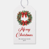 Klassieke Kerstkrans Kerstcadeautags Cadeaulabel (Achterkant)