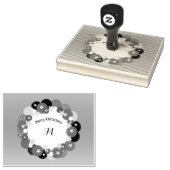Klassieke kerstkrans met monogram rubberstempel (Gestempeld)