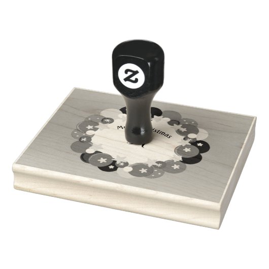 Klassieke kerstkrans met monogram rubberstempel (Stempel)
