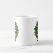 Klassieke Kerstkrans met Rode Strik Koffiemok (Center)