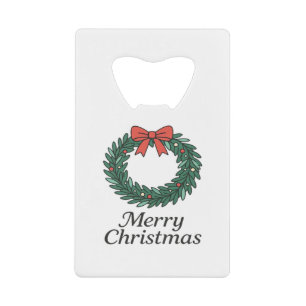 Klassieke Kerstkrans – Minimalistische Prettig Ker Creditkaart Flessenopener