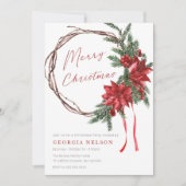 Klassieke Kerstkrans Modern Kerstfeest Kaart (Voorkant)