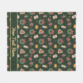 Klassieke Kerstkrans & Mutsen Fleece Deken (Voorkant (Horizontaal))