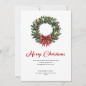 Klassieke Kerstkrans Rood Groen Kerstkaart (Voorkant)