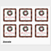 Klassieke Kerstkrans Rood Groen Patroon Sticker (Vel)