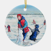 Klassieke kerstkunst keramisch ornament (Voorkant)
