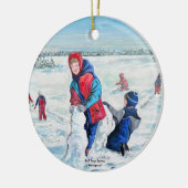 Klassieke kerstkunst keramisch ornament (Links)