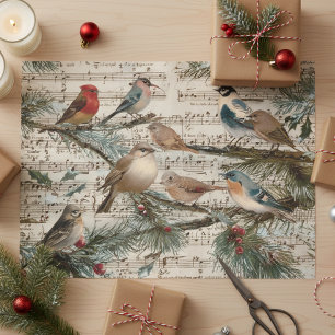 Klassieke Kerstliederen Vogels Winter Tissuepapier