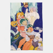 Klassieke Kerstliederen Zingend Onder de Sterren Theedoek (Verticaal)