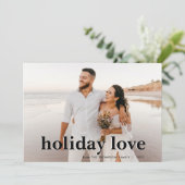 Klassieke Kerstliefde Huwelijksfotokaart voor Kers Feestdagenkaart (Staand voorkant)