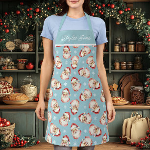 Klassieke Kerstman Blauwe Kerst Keuken Schort